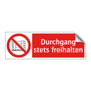 Durchgang stets freihalten