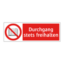 Durchgang stets freihalten