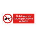 Einbringen von Druckgasflaschen verboten