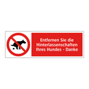 Entfernen Sie die Hinterlassenschaften Ihres Hundes - Danke