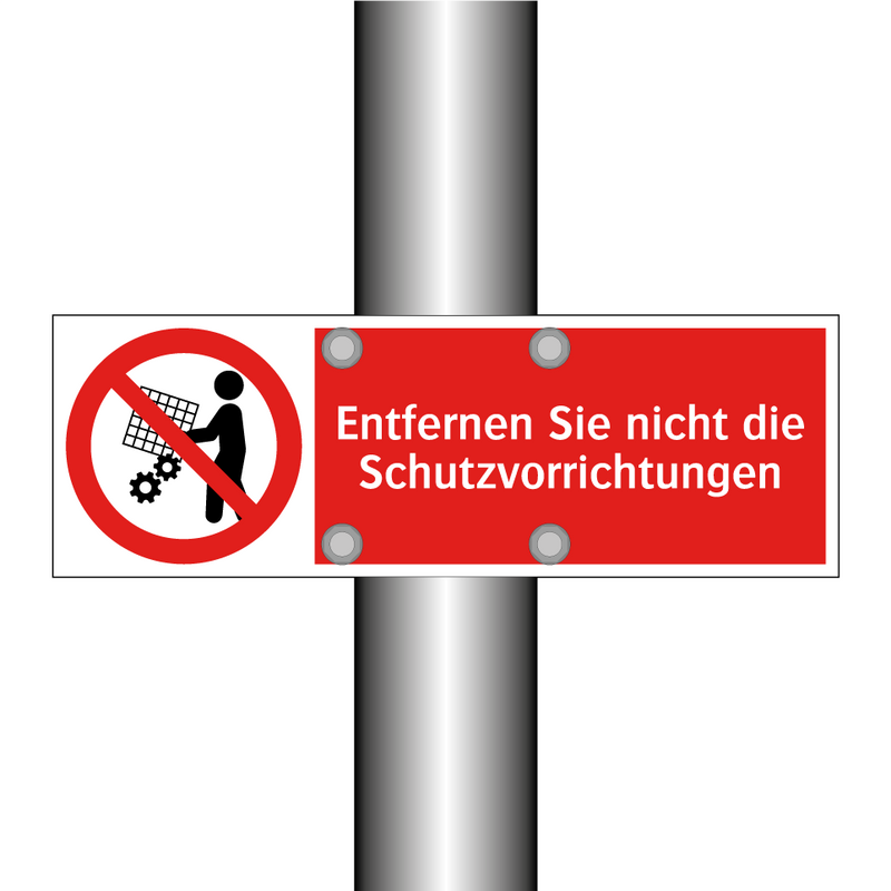 Entfernen Sie nicht die Schutzvorrichtungen