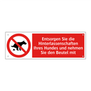 Entsorgen Sie die Hinterlassenschaften Ihres Hundes und nehmen Sie den Beutel mit