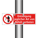 Entsorgung jeglicher Art von Abfall verboten