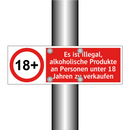 Es ist illegal, alkoholische Produkte an Personen unter 18 Jahren zu verkaufen