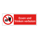 Essen und Trinken verboten