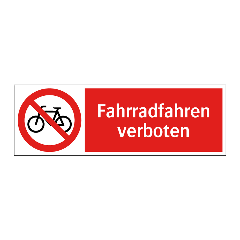 Fahrradfahren verboten