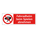 Fahrradhelm beim Spielen abnehmen