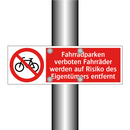 Fahrradparken verboten Fahrräder werden auf Risiko des Eigentümers entfernt