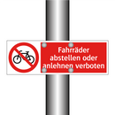 Fahrräder abstellen oder anlehnen verboten