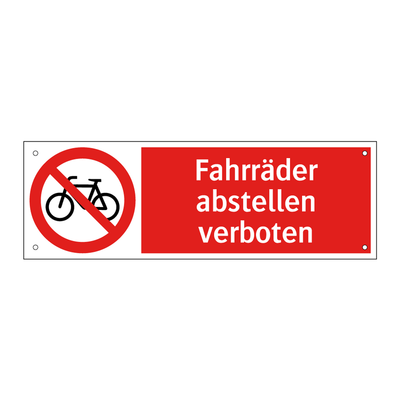 Fahrräder abstellen verboten