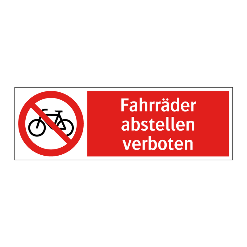 Fahrräder abstellen verboten