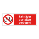 Fahrräder abstellen verboten!