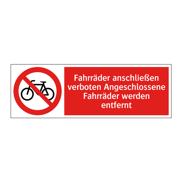 Fahrräder anschließen verboten Angeschlossene Fahrräder werden entfernt