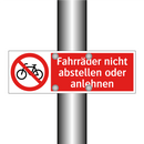 Fahrräder nicht abstellen oder anlehnen