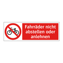 Fahrräder nicht abstellen oder anlehnen