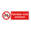 Fahrräder nicht anlehnen