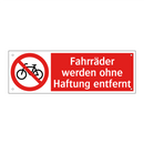 Fahrräder werden ohne Haftung entfernt