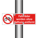 Fahrräder werden ohne Haftung entfernt