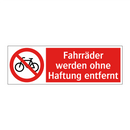 Fahrräder werden ohne Haftung entfernt