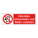 Fahrräder, Inlineskates und Roller verboten