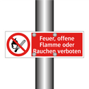 Feuer, offene Flamme oder Rauchen verboten