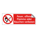 Feuer, offene Flamme oder Rauchen verboten