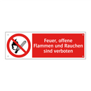 Feuer, offene Flammen und Rauchen sind verboten