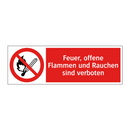 Feuer, offene Flammen und Rauchen sind verboten