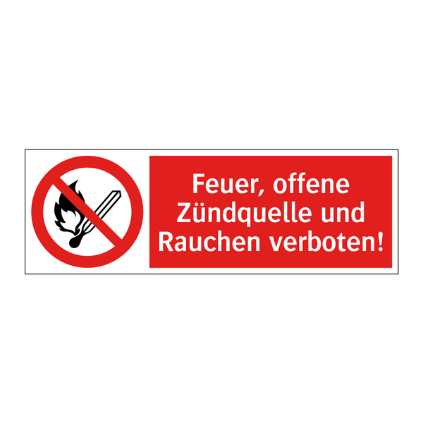 Feuer, offene Zündquelle und Rauchen verboten!