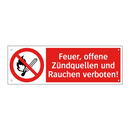 Feuer, offene Zündquellen und Rauchen verboten!