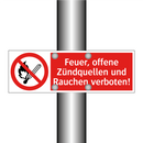 Feuer, offene Zündquellen und Rauchen verboten!