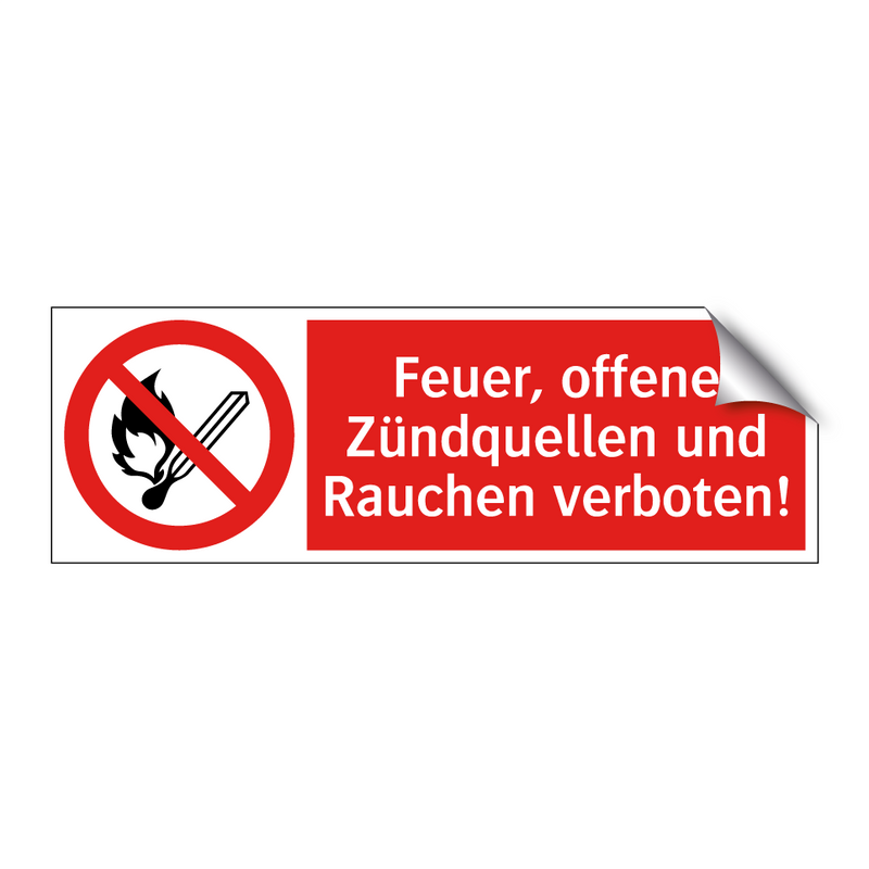Feuer, offene Zündquellen und Rauchen verboten!