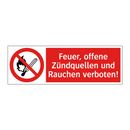 Feuer, offene Zündquellen und Rauchen verboten!