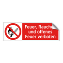 Feuer, Rauchen und offenes Feuer verboten