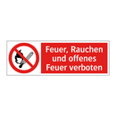 Feuer, Rauchen und offenes Feuer verboten