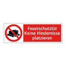 Feuerschutztür Keine Hindernisse platzieren
