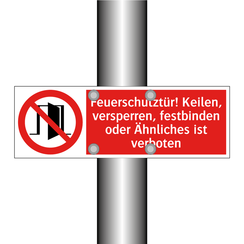 Feuerschutztür! Keilen, versperren, festbinden oder Ähnliches ist verboten