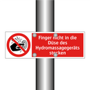 Finger nicht in die Düse des Hydromassagegeräts stecken