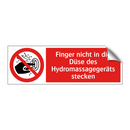 Finger nicht in die Düse des Hydromassagegeräts stecken