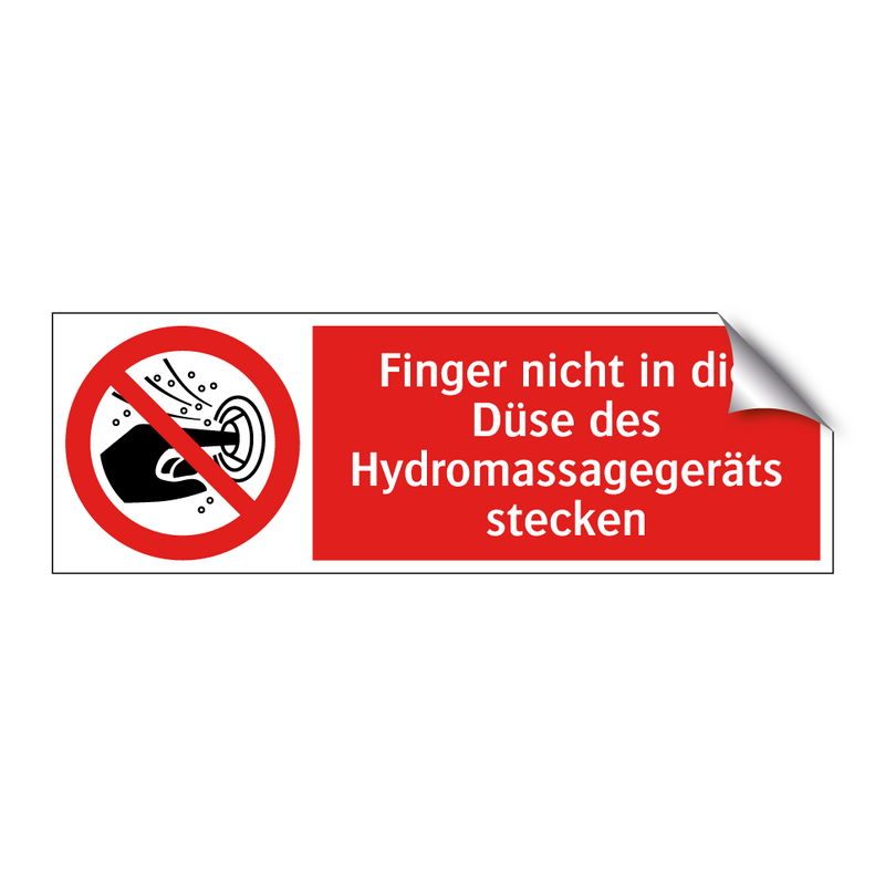 Finger nicht in die Düse des Hydromassagegeräts stecken
