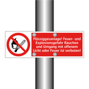 Flüssiggasanlage! Feuer- und Explosionsgefahr Rauchen und Umgang mit offenem Licht oder Feuer ist verboten!