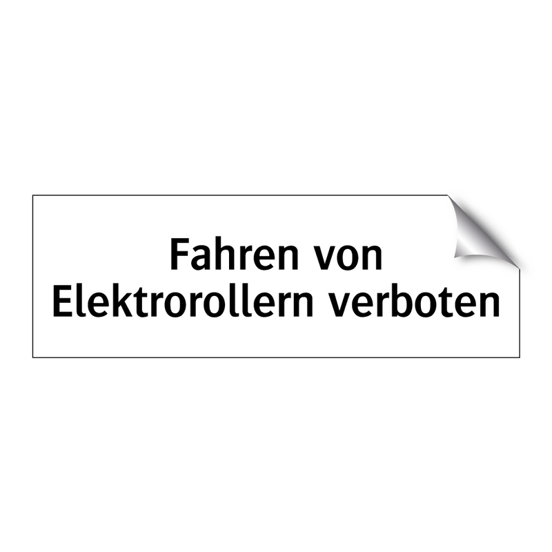 Fahren von Elektrorollern verboten