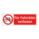 Für Fahrräder verboten