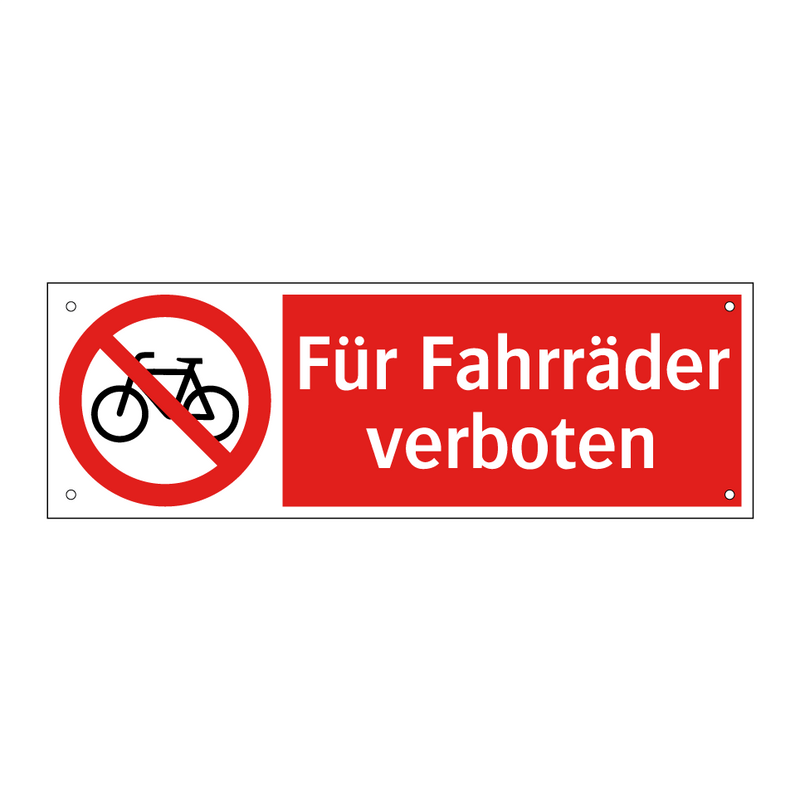 Für Fahrräder verboten