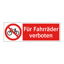 Für Fahrräder verboten