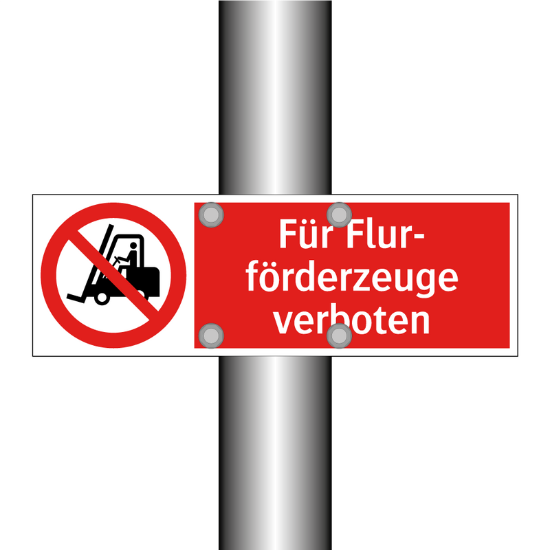 Für Flur- förderzeuge verboten