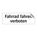 Fahrrad fahren verboten