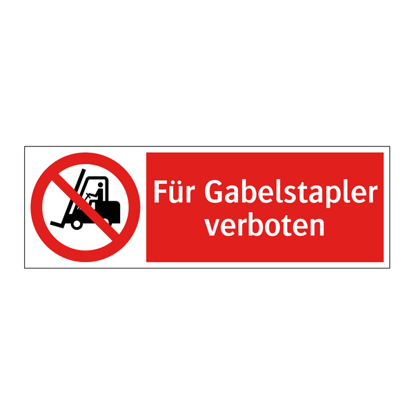 Für Gabelstapler verboten