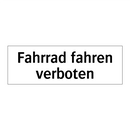 Fahrrad fahren verboten