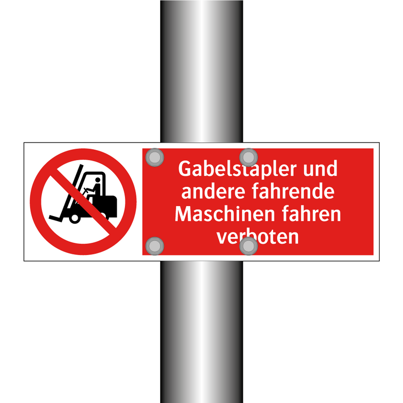 Gabelstapler und andere fahrende Maschinen fahren verboten